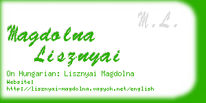 magdolna lisznyai business card